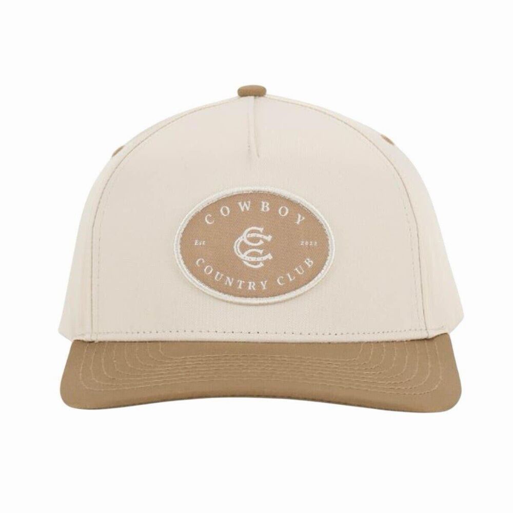 Cowboy Country Club Two Tone Cotton Snapback Golf Hat Beige Tan NWOT